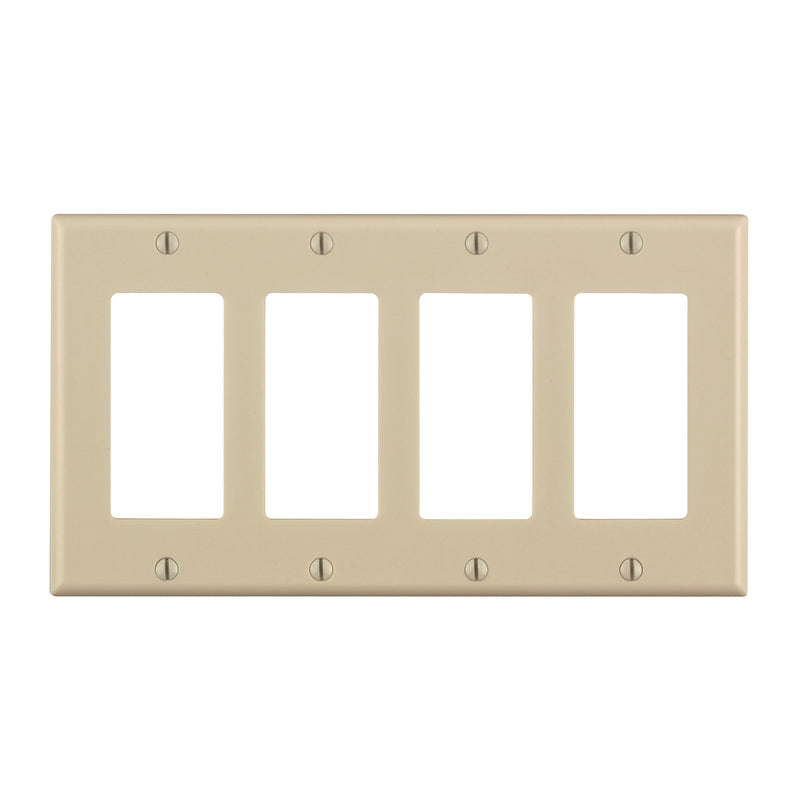 LEVITON - Leviton Almond 4 gang Thermoset Plastic Decorator Wall Plate 1 pk