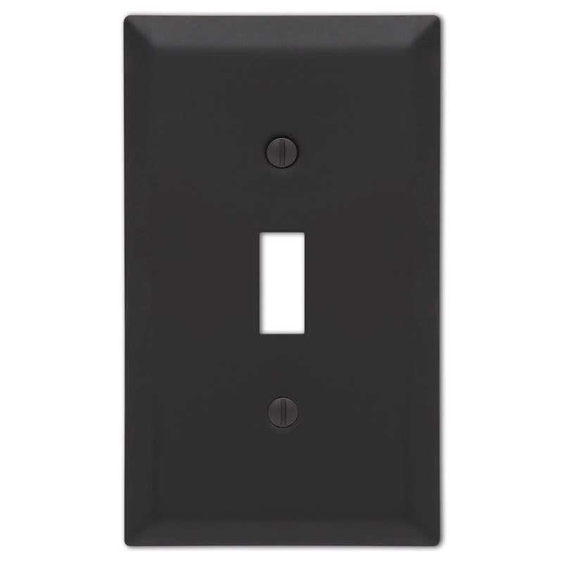 AMERELLE - Amerelle Century Matte Black 1 gang Stamped Steel Toggle Wall Plate 1 pk