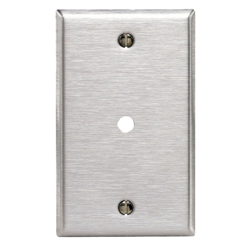 LEVITON - Leviton Silver 1 gang Stainless Steel Cable/Telco Wall Plate 1 pk