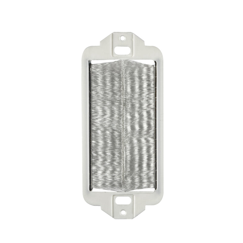 LEVITON - Leviton White 1 gang Thermoplastic Decorator Brush Bulk Cable Wall Plate 1 pk