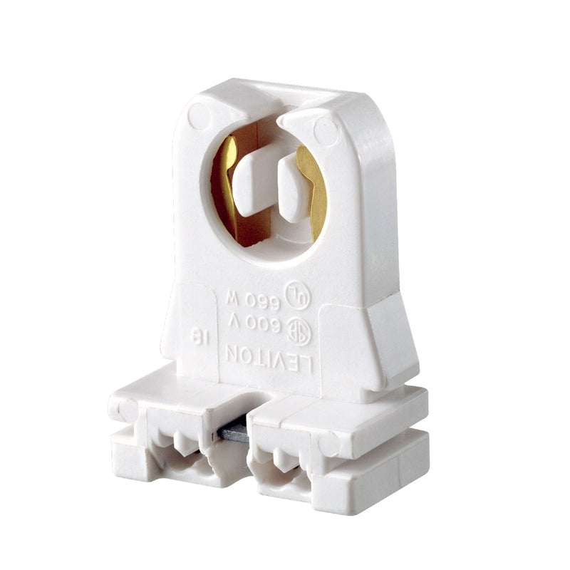LEVITON - Leviton Plastic Fluorescent Medium Base Lampholder 1 pk
