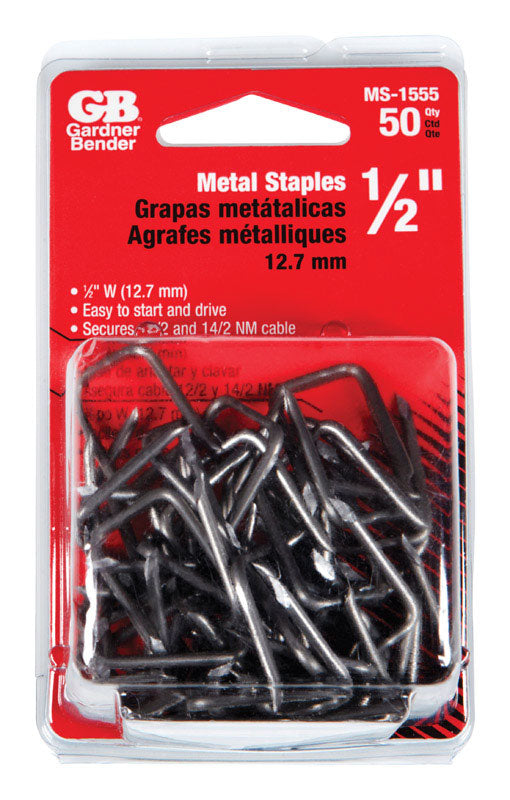 GARDNER BENDER - Gardner Bender 1/2 in. W Metal Insulated Cable Staple 50 pk [MS-1555]