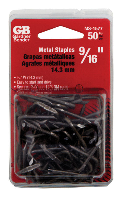 GARDNER BENDER - Gardner Bender 9/16 in. W Metal Insulated Cable Staple 50 pk