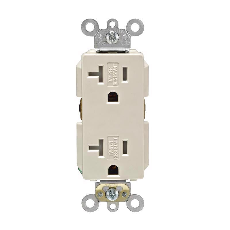 LEVITON - Leviton Decora Plus 20 amps 125 V Duplex Light Almond Outlet 5-20R 1 pk [TDR20-00T]