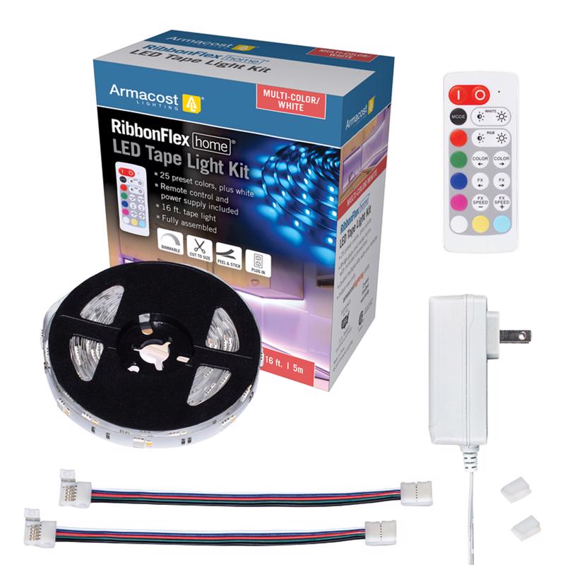 ARMACOST LIGHTING - Armacost Lighting RibbonFlex home 16 ft. L Multicolored Plug-In LED Strip Tape Light Kit 1 pk
