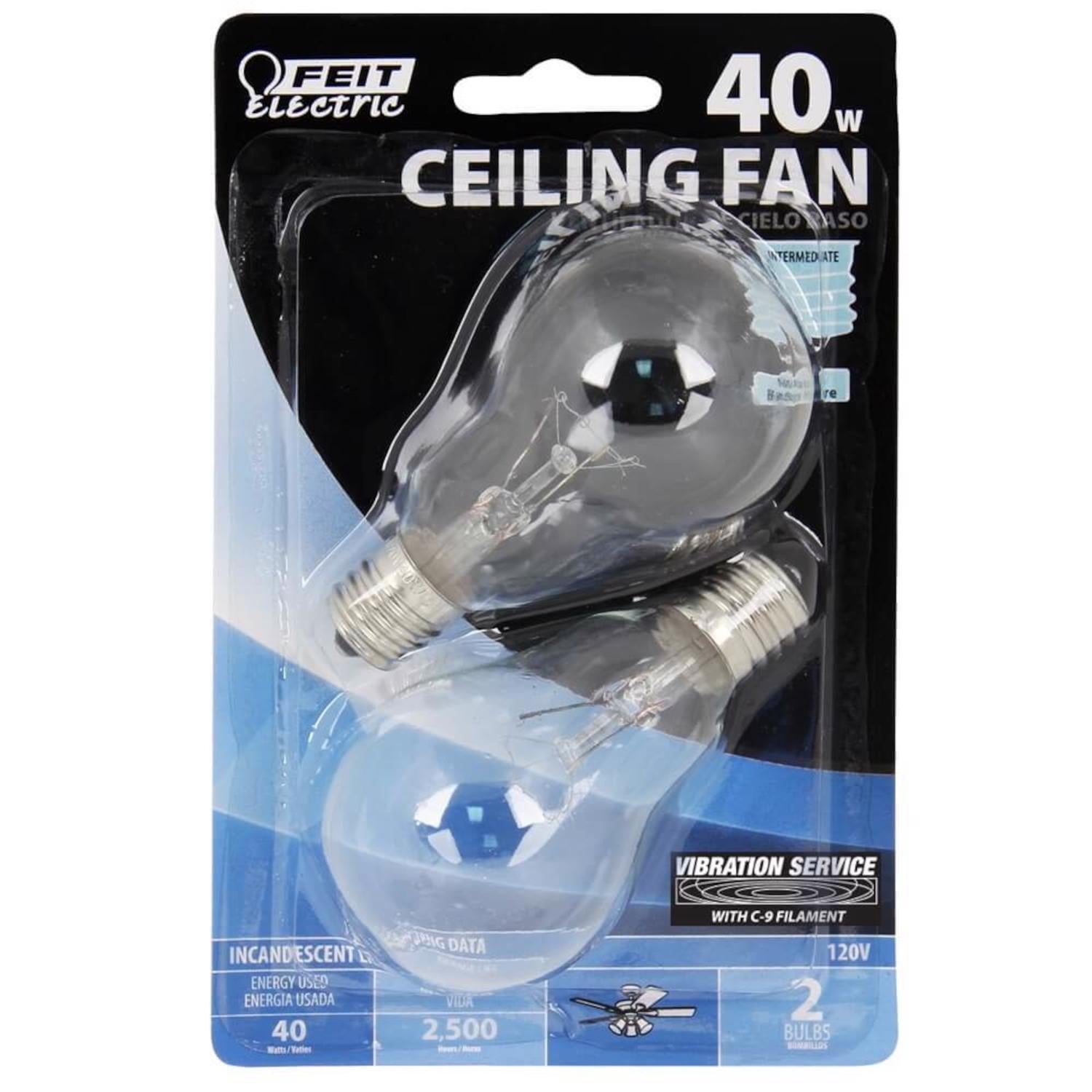 Feit 40 W A15 Ceiling Fan Incandescent Bulb E17 (Intermediate) Soft White 2 pk - Case of 24