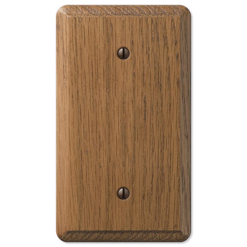 AMERELLE - Amerelle Contemporary Medium Brown 1 gang Oak Wood Blank Wall Plate 1 pk