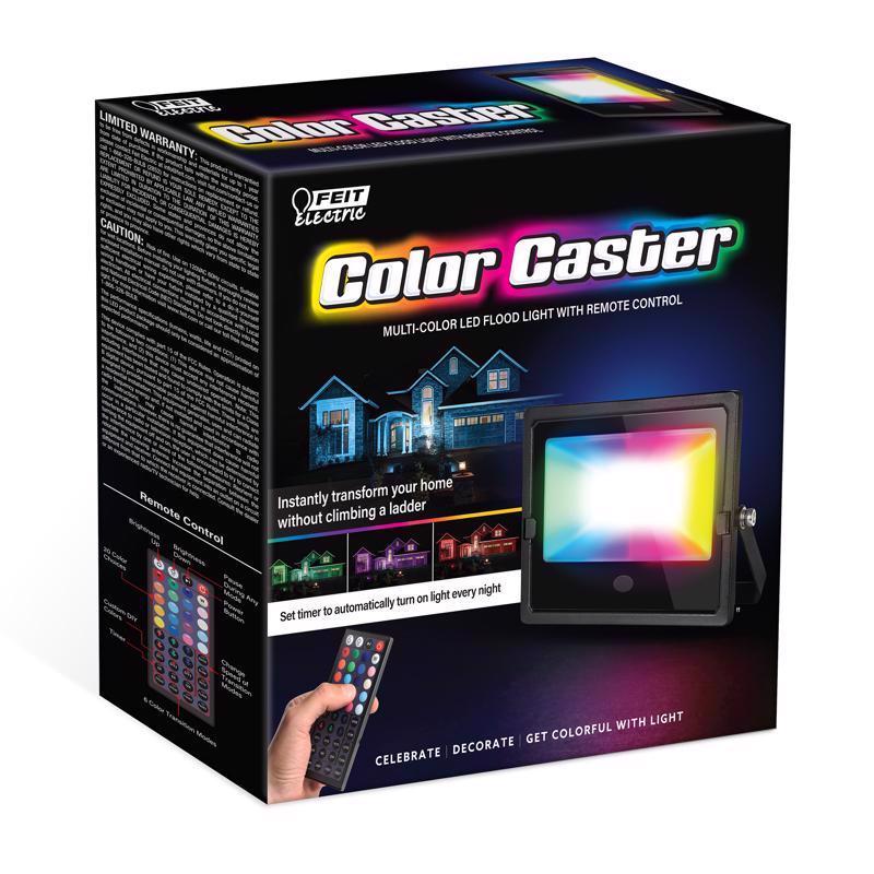 FEIT - Feit Color Caster Black Plug In/Remote 30 W LED Floodlight 1 pk