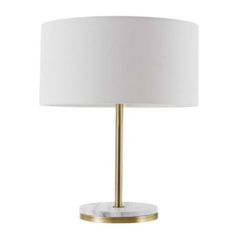 GLOBE ELECTRIC - Globe Electric 19 in. Matte Brass White Table Lamp
