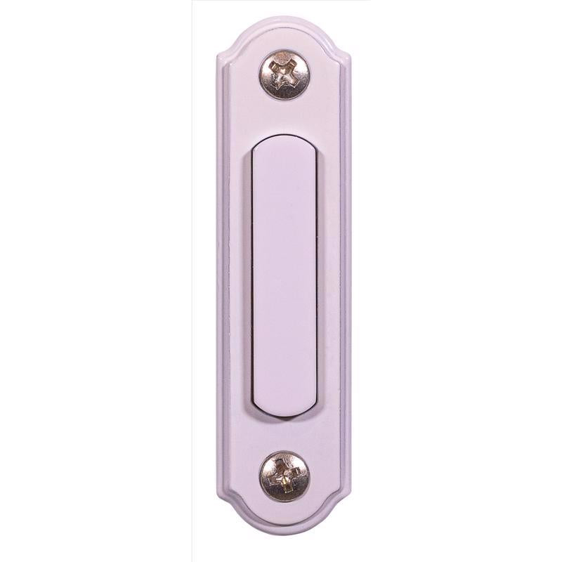 HEATH ZENITH - Heath Zenith Satin White Metal/Plastic Wired Pushbutton Doorbell