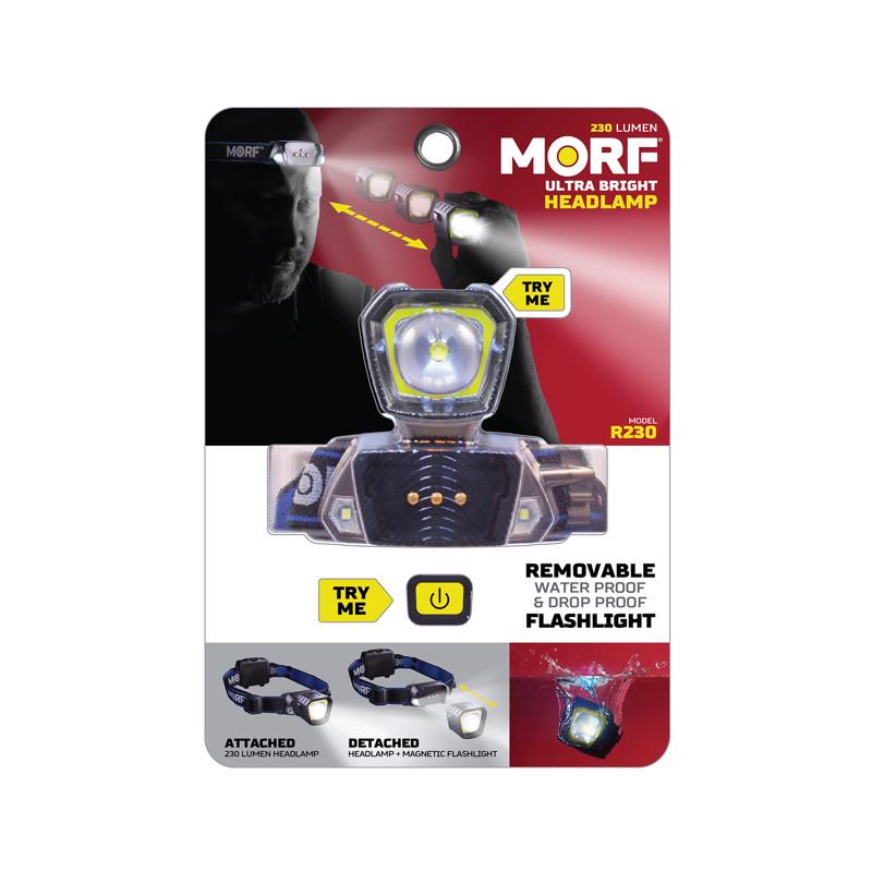 POLICE SECURITY - Police Security MORF 230 lm Black LED Head Lamp AAA Battery