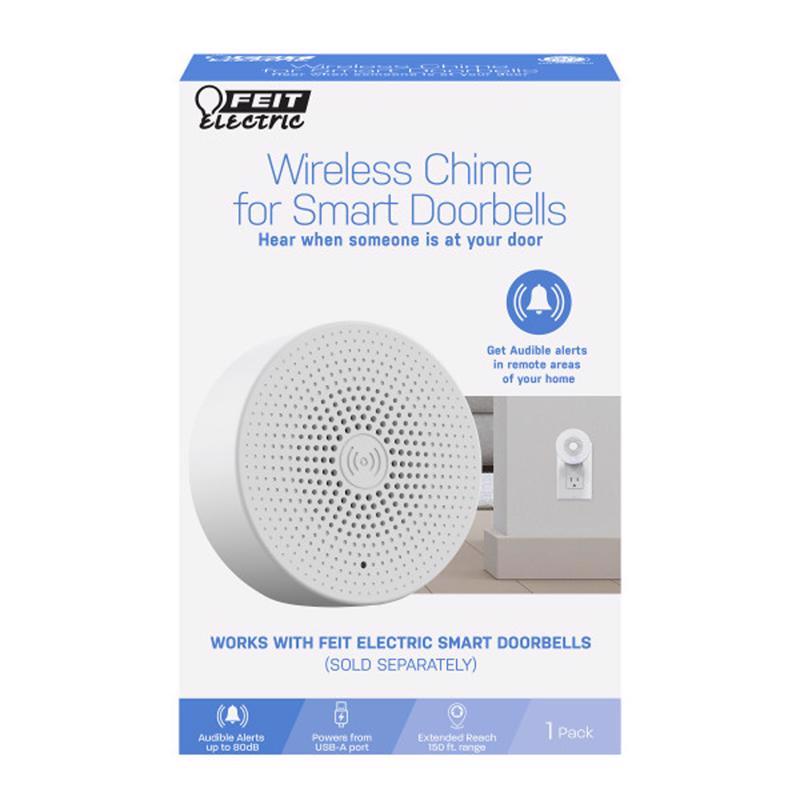 FEIT - Feit White Plastic Wireless Door Chime Bell