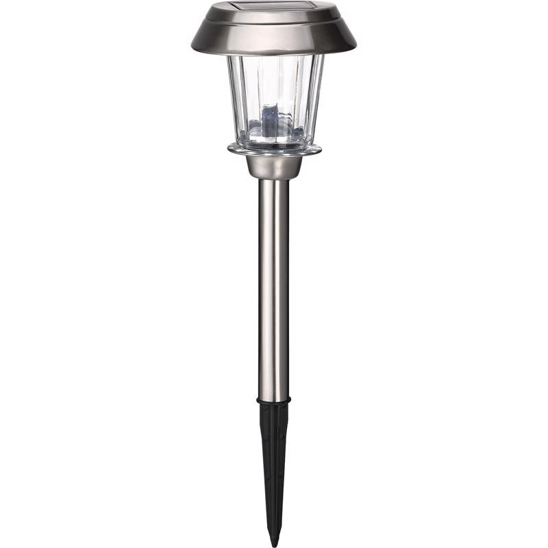 LIVING ACCENTS - Living Accents Brushed Nickel Solar Powered 0.2 W LED Pathway Light 1 pk - Case of 12