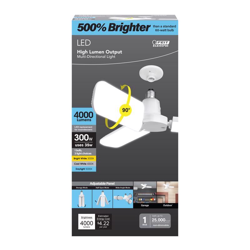 FEIT - Feit Wide Surface E26 (Medium) LED Garage Bulb Bright White 300 Watt Equivalence 1 pk