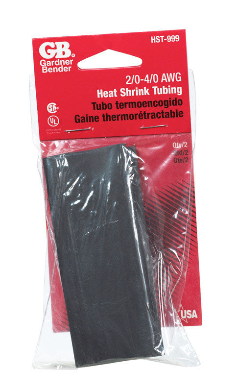 GARDNER BENDER - Gardner Bender 1 in. D Heat Shrink Tubing Black 2 pk