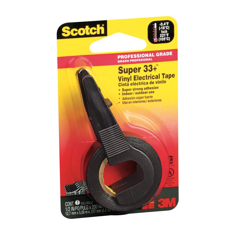 3M CO. - Scotch Super 33+ 1/2 in. W X 200 in. L Black Vinyl Electrical Tape