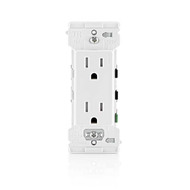 LEVITON - Leviton Decora Edge 15 amps 125 V White Tamper Resistant Outlet 5-15 R 1 pk