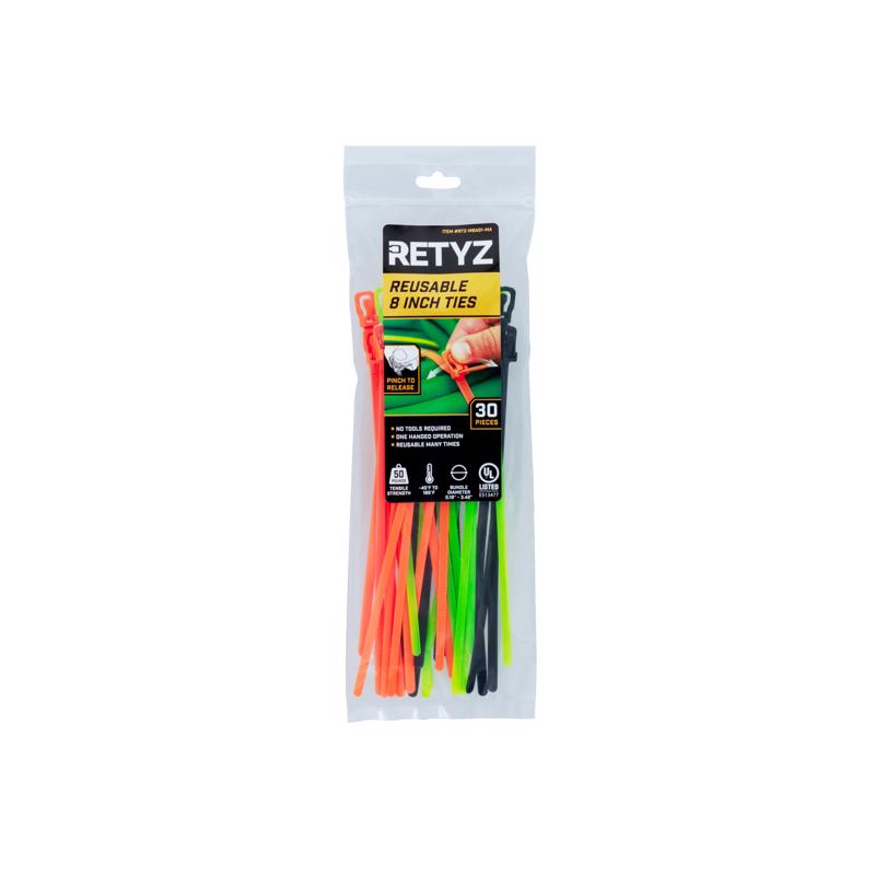 RETYZ - RETYZ EveryTie 8 in. L Assorted Cable Tie 30 pk