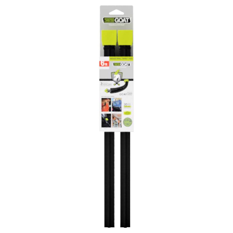 TWISTED GOAT - Twisted Goat 72 in. L Black Twist Ties 2 pk