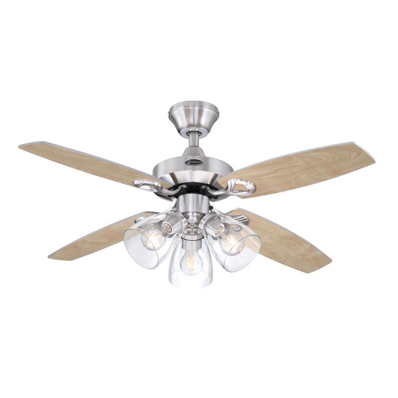 WESTINGHOUSE - Westinghouse Crusader 42 in. Brushed Nickel White LED Indoor Ceiling Fan