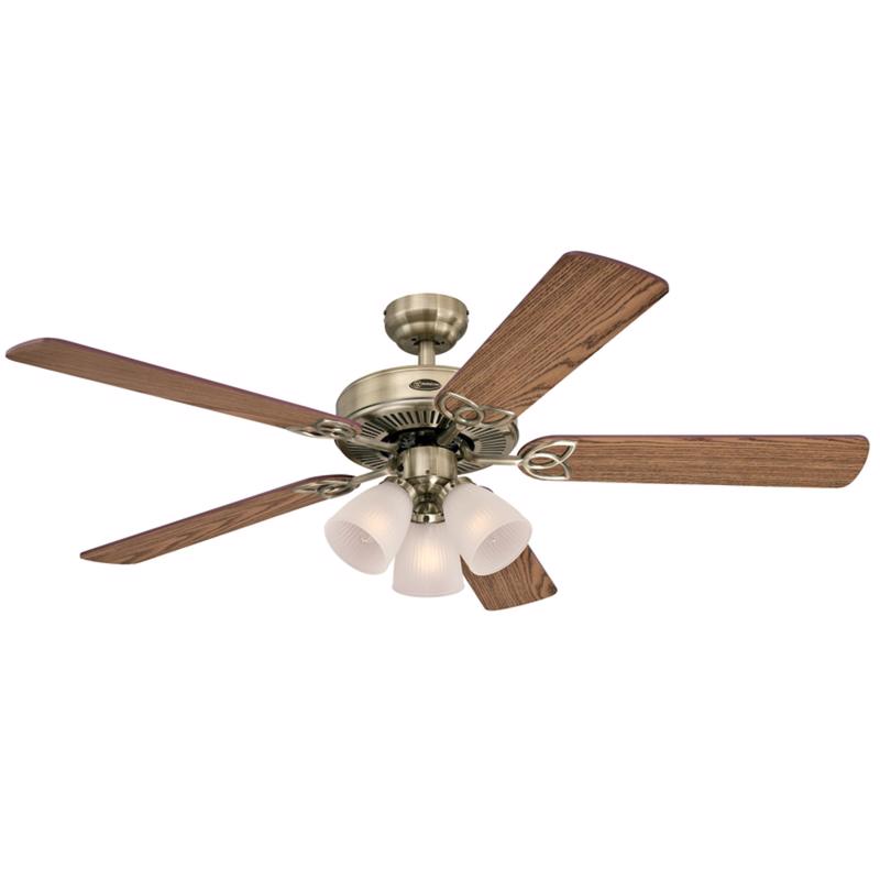 WESTINGHOUSE - Westinghouse 52 in. Antique Brass Brown LED Indoor Ceiling Fan [7312148]