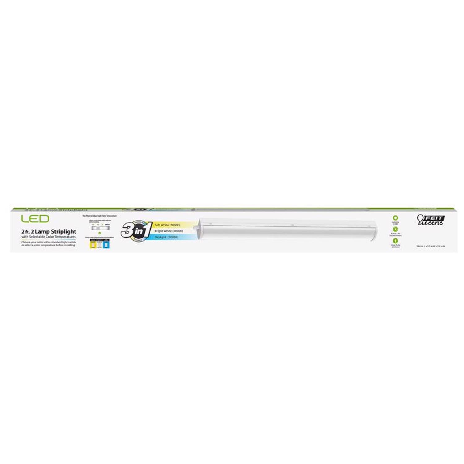 Feit 24.6 in. L White Hardwired LED Strip Light 2200 lm