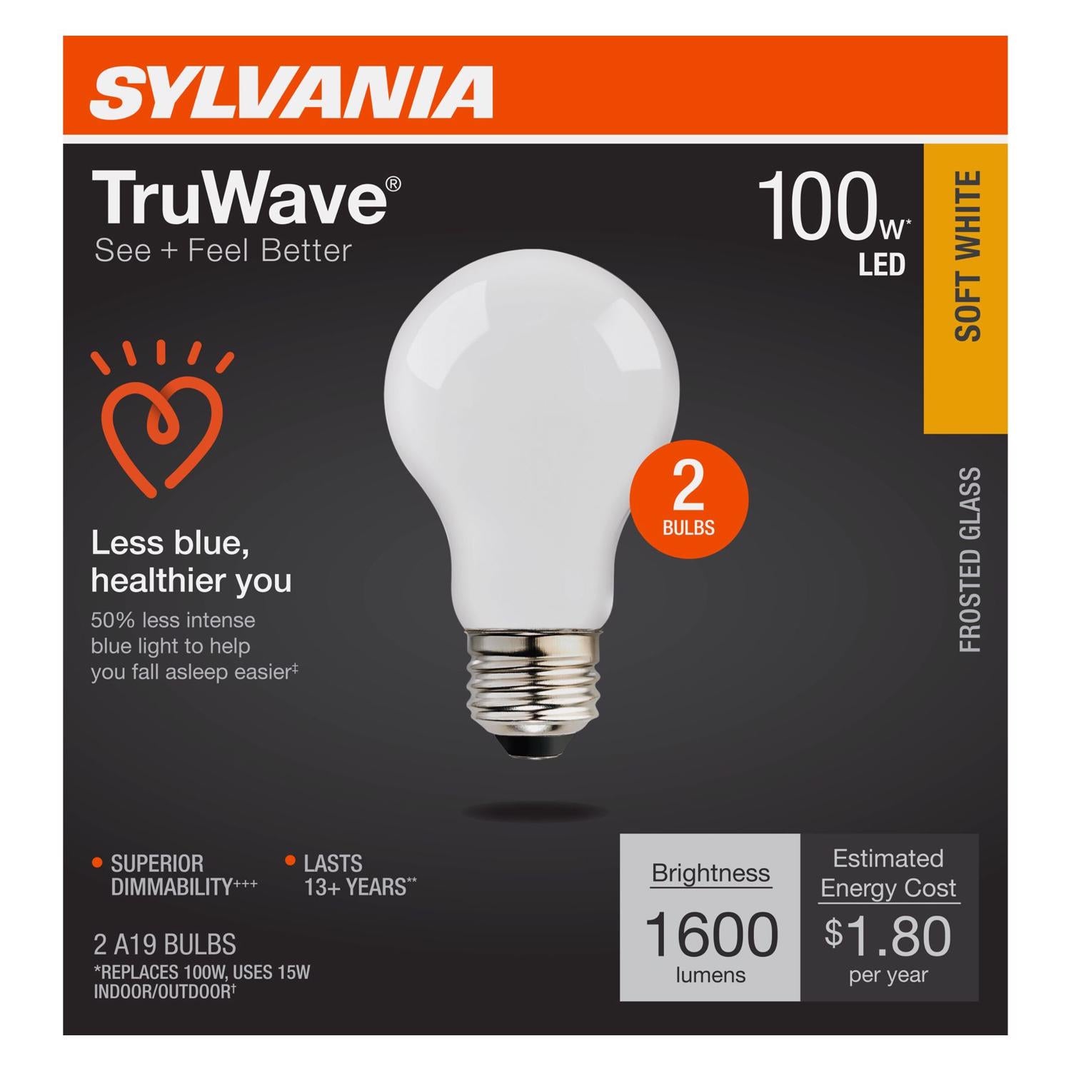 Sylvania TruWave A19 E26 (Medium) LED Bulb Soft White 100 Watt Equivalence 1 pk - Case of 3