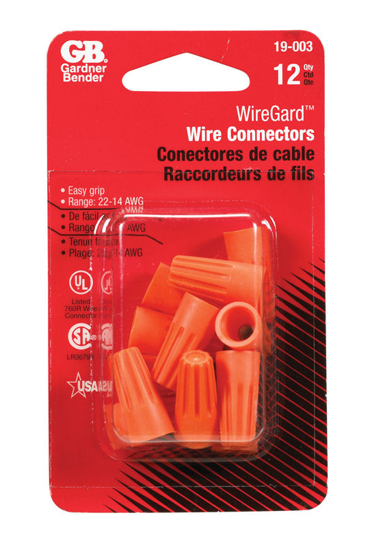 GARDNER BENDER - Gardner Bender WingGard 22-14 Ga. Copper Wire Wire Connector Orange 12 pk