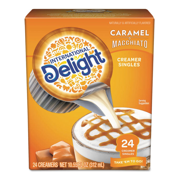 International Delight - Flavored Liquid Non-Dairy Coffee Creamer, Caramel Macchiato, Mini Cups, 24/Box