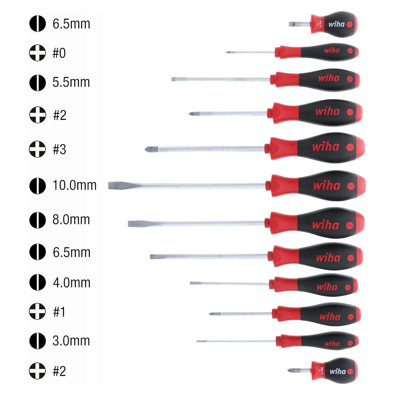 Wiha SoftFinish Slotted/Phillips Screwdriver - 12 Piece Set