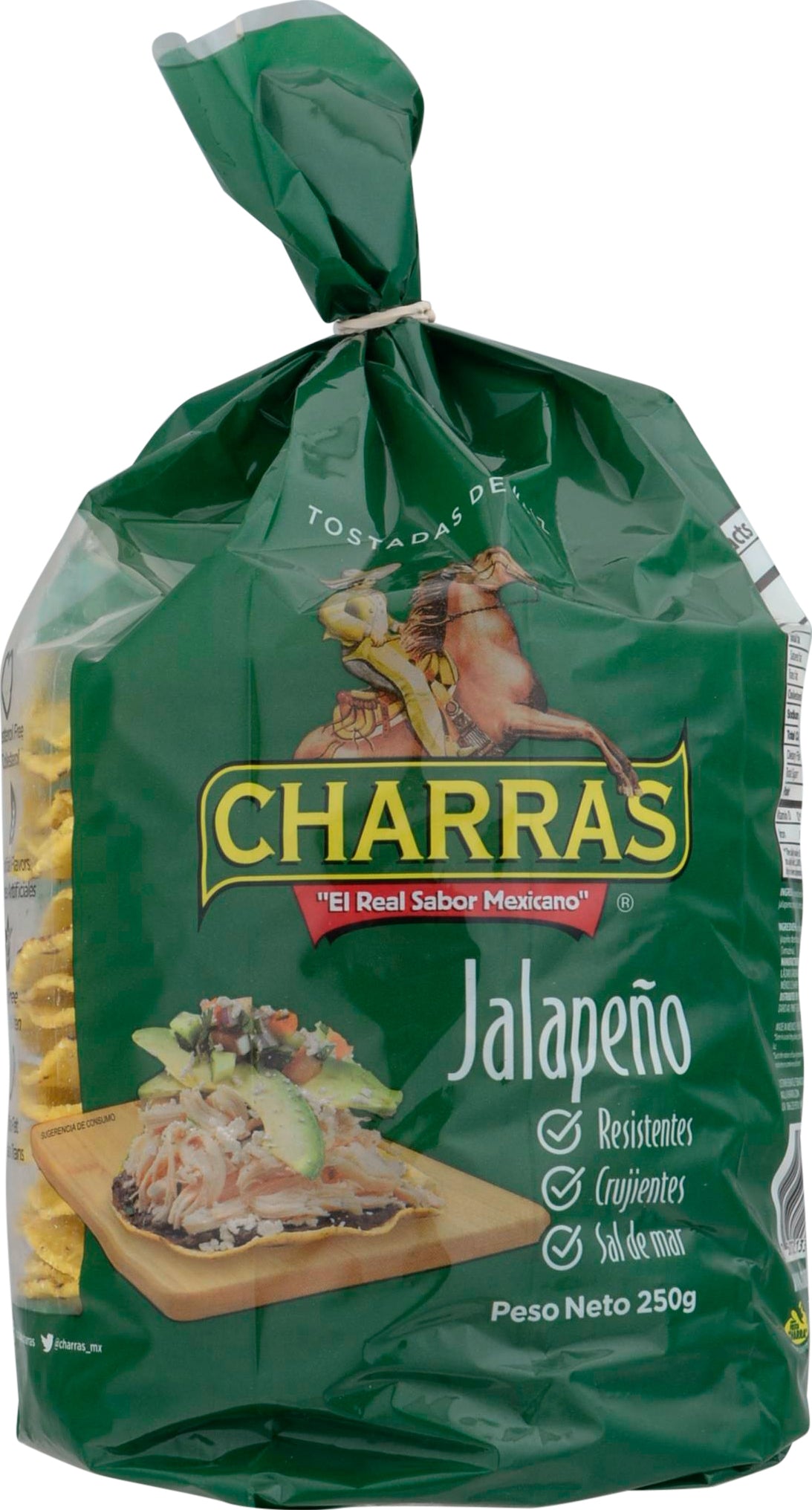 Charras Jalapeno Corn Tostadas 8.8 oz - Case of 8