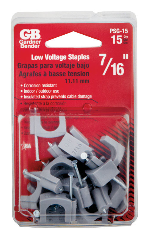 GARDNER BENDER - Gardner Bender 7/16 in. W Plastic Insulated Coaxial Staple 15 pk