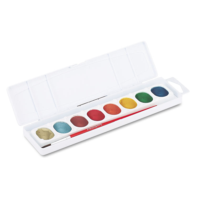 Prang - Metallic Washable Watercolors, 8 Assorted Metallic Colors, Palette Tray
