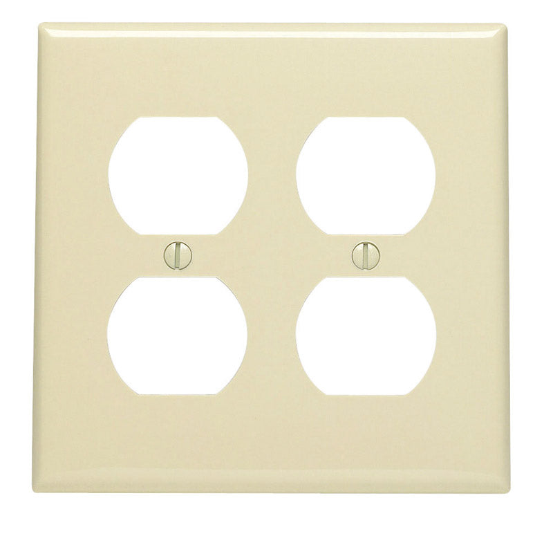 LEVITON - Leviton Ivory 2 gang Nylon Duplex Wall Plate 1 pk