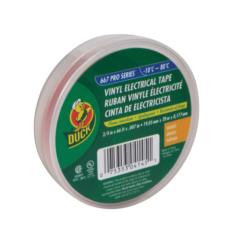 DUCK - Duck 3/4 in. W X 66 ft. L Orange Vinyl Electrical Tape - Case of 12