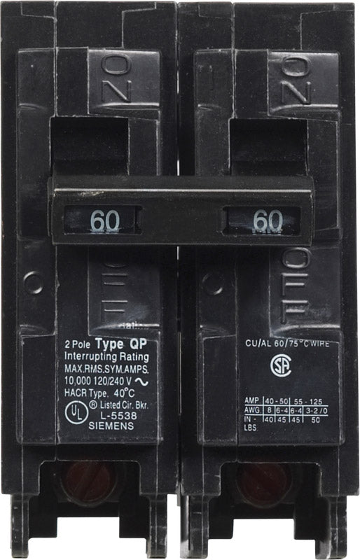 SIEMENS - Siemens 60 amps Standard 2-Pole Circuit Breaker