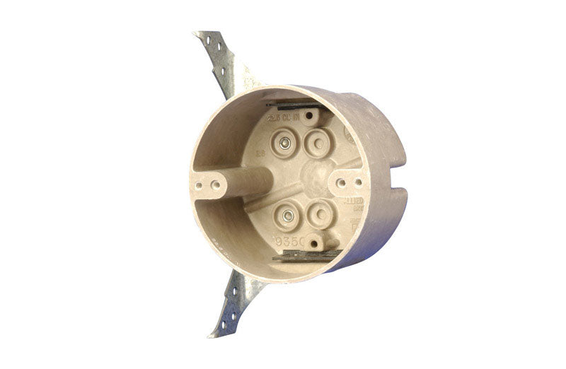 ALLIED MOULDED - Allied Moulded FiberglasBox 22-1/2 cu in Round Fiberglass 1 gang Electrical Box Beige