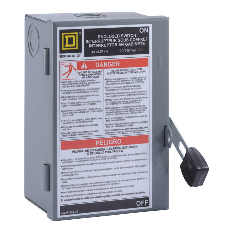 SQUARE D - Square D 30 amps Fusible 2-Pole Fuse Safety Switch [L211N]