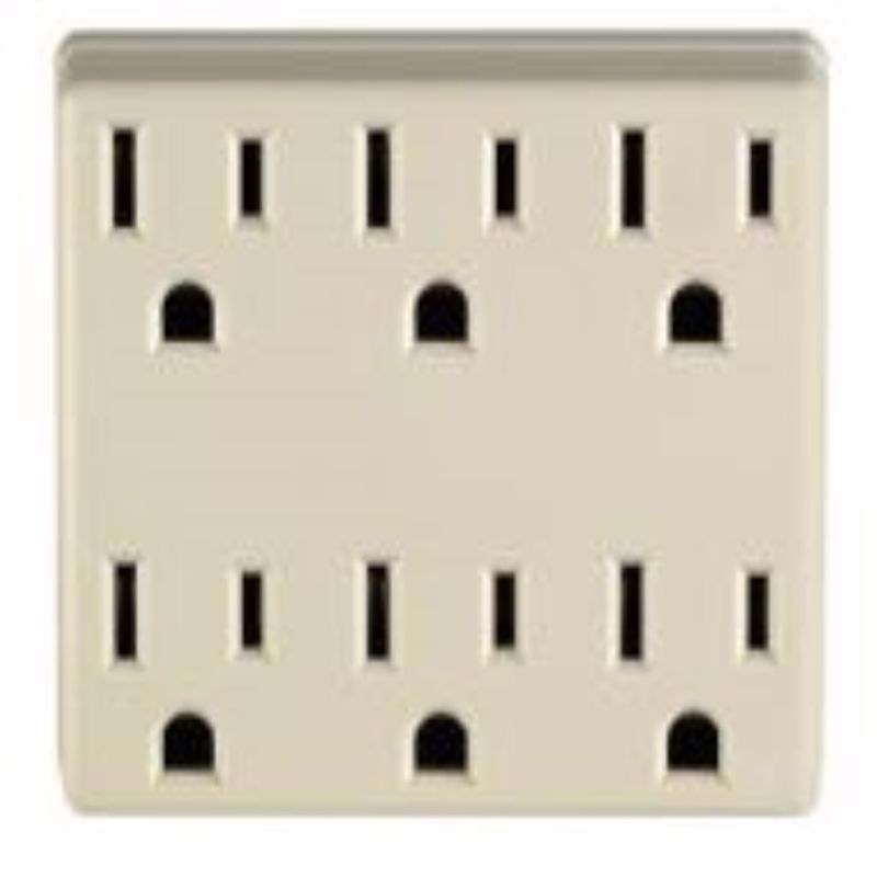 LEVITON MFG CO - Leviton Polarized 6 outlets Outlet Adapter 1 pk [6ADPT-00I]