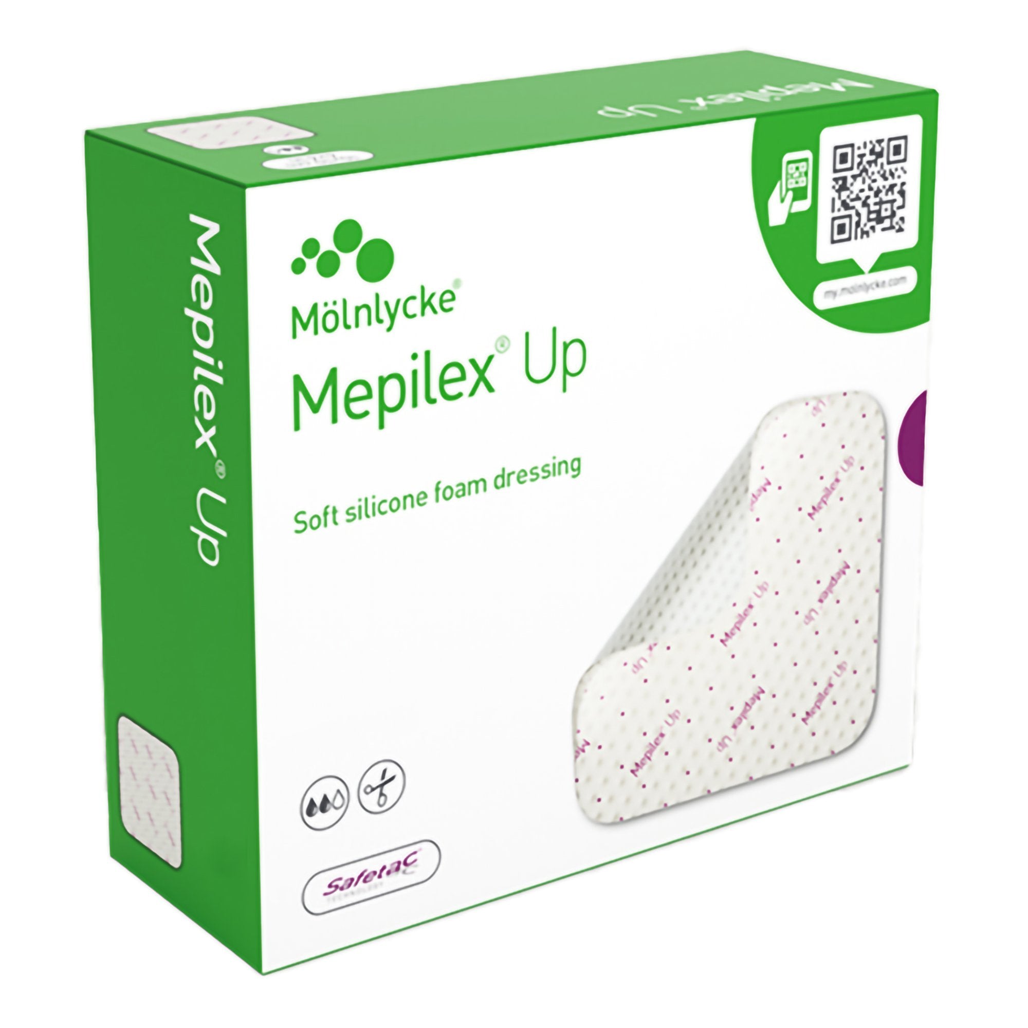 Molnlycke - Foam Dressing Mepilex® Up 4 X 8 Inch Without Border Without Film Backing Silicone Adhesive Rectangle Sterile [30/CS]