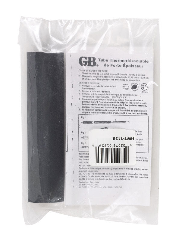 GARDNER BENDER - Gardner Bender 1-1/8 in. D Heat Shrink Tubing Black 1 pk