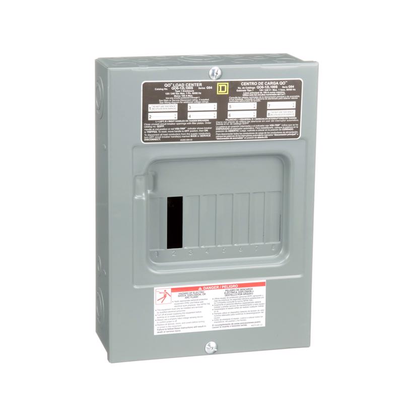 SQUARE D - Square D QO 100 amps 120/240 V 6 space 12 circuits Combination Mount Main Lug Load Center [QO612L100SCP]