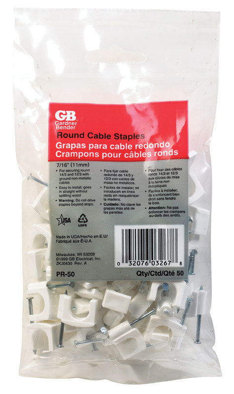 GARDNER BENDER - Gardner Bender 7/16 in. W Plastic Insulated Cable Staple 1 pk