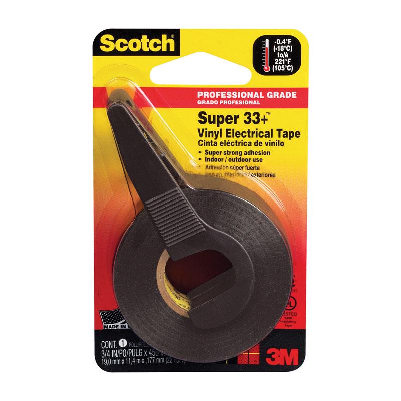 3M CO. - Scotch Super 33+ 3/4 in. W X 450 in. L Black Vinyl Electrical Tape [10414]