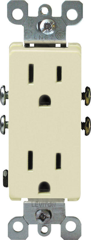 DECORA - Leviton Decora 15 amps 125 V Duplex Ivory Outlet 5-15R 1 pk [05325-0IS]