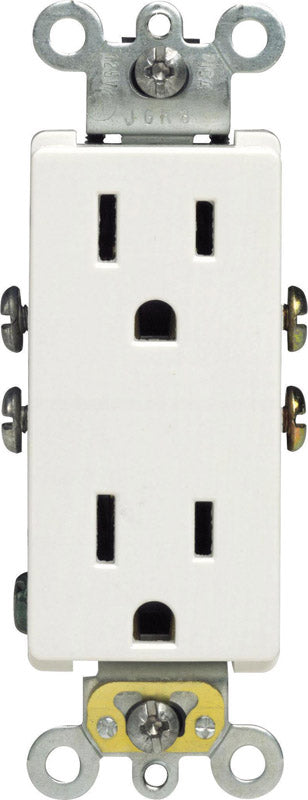 DECORA - Leviton Decora 15 amps 125 V Duplex White Outlet 5-15R 1 pk [05325-0WS]