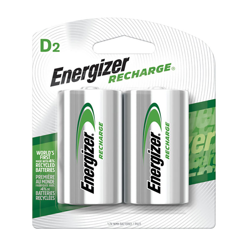 ENERGIZER - Energizer Recharge NiMH D 1.2 V 2500 Ah Rechargeable Battery NH50BP-2R2 2 pk