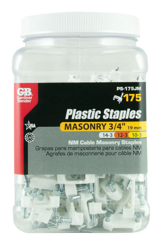 GARDNER BENDER - Gardner Bender 3/4 in. W Plastic Insulated Cable Staple 1 pk
