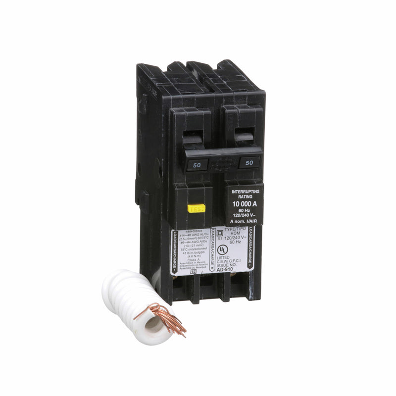 SQUARE D - Square D HomeLine 50 amps Ground Fault 2-Pole Circuit Breaker