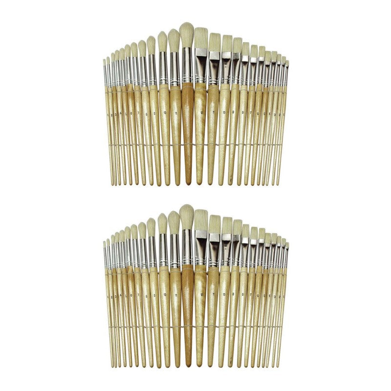 CREATIVITY STREET - Beginner Paint Brushes, Preschool Brush Set, 6" to 8" long, 24 Brushes Per Pack, 2 Packs